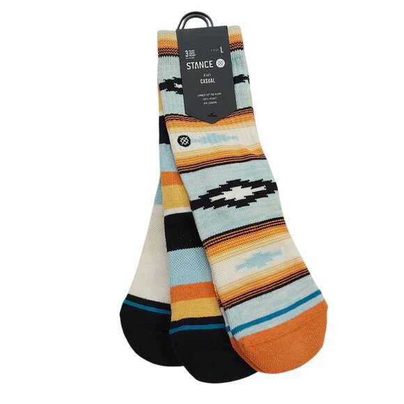 Stance Socks Kids Large 3-5.5 Years 3-Pair Crew Height Mid Cushion Combed Cotton - Picture 2 of 8